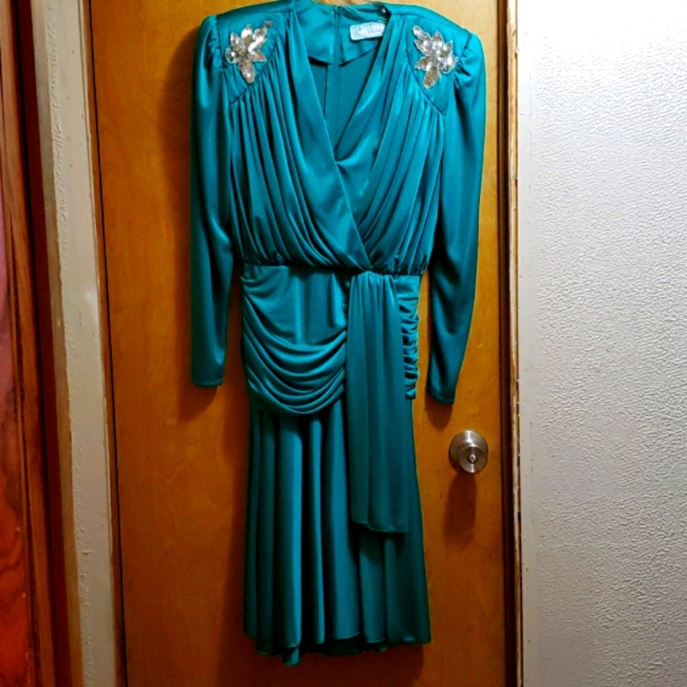 Vintage beautiful Teal evening dress